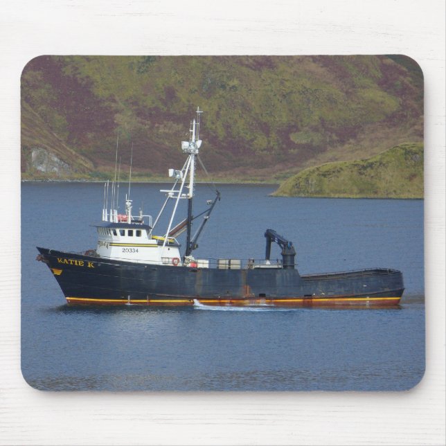 Katie K, Crab Boat in Dutch Harbour, Alaska Mouse Mat (Front)
