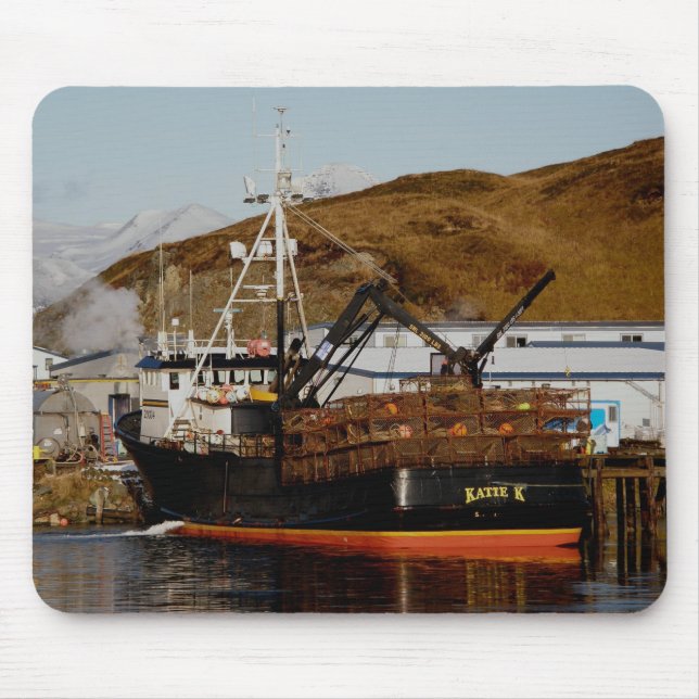 Katie K, Crab Boat in Dutch Harbour, Alaska Mouse Mat (Front)