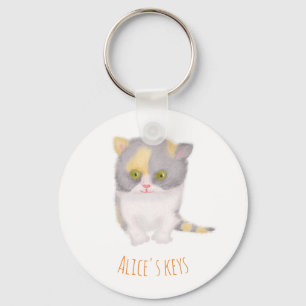 Katie kitten cute personalised key ring