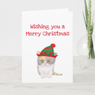 Katie kitten wishing you a merry Christmas card
