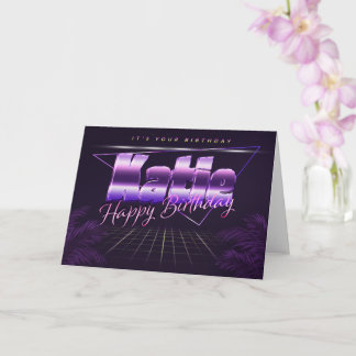 Katie Name First name pura retro card Birthday