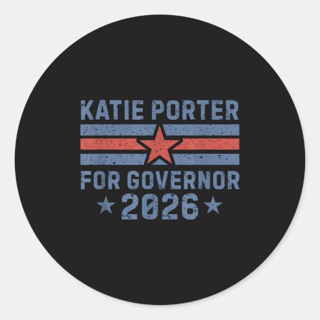 Katie Rter For Governor Of California Rter 2026  Classic Round Sticker (Front)