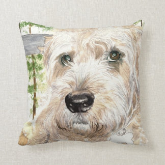 Katie the Soft Coated Irish Terrier Cushion
