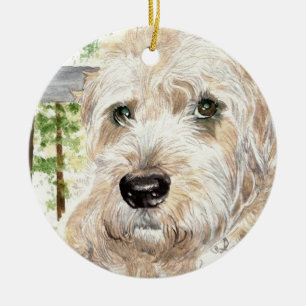 Katie the soft coated Wheaton Terrier Ceramic Tree Decoration