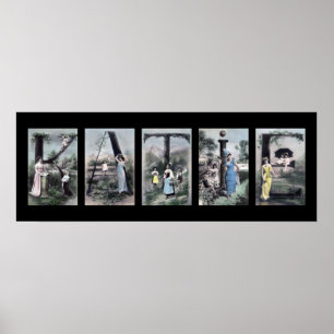 KATIE Vintage Alphabet Letter Name Art Poster