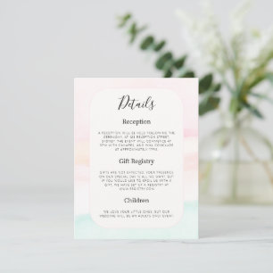 Katie - Watercolour Pastel Wedding Details Enclosure Card