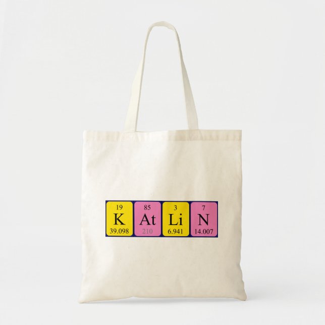 Katlin periodic table name tote bag (Front)
