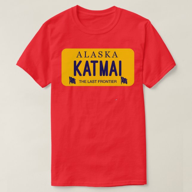 Katmai Alaska License Plate 1 T-Shirt (Design Front)