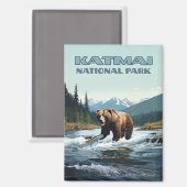 Katmai National Park Alaska Bear Brooks River Magnet (Front/Back)