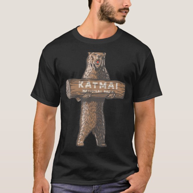 Katmai National Park Alaska Bear Family Vacation T-Shirt (Front)