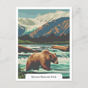 Katmai National Park, Alaska USA Postcard