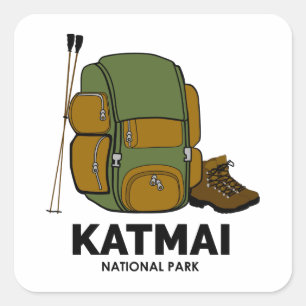 Katmai National Park Backpack Square Sticker