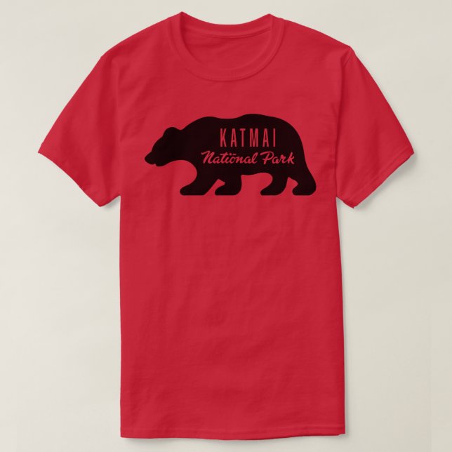 Katmai National Park Bear Black T-Shirt (Design Front)