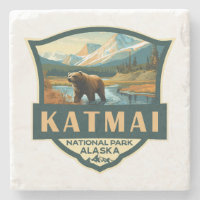 Katmai National Park Illustration Retro Badge