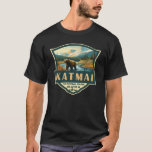 Katmai National Park Illustration Retro Badge T-Shirt<br><div class="desc">Katmai vector artwork design. The Valley of Ten Thousand Smokes is an area of lava flows and ash formed by a massive volcanic eruption</div>