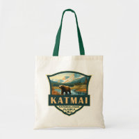 Katmai National Park Illustration Retro Badge