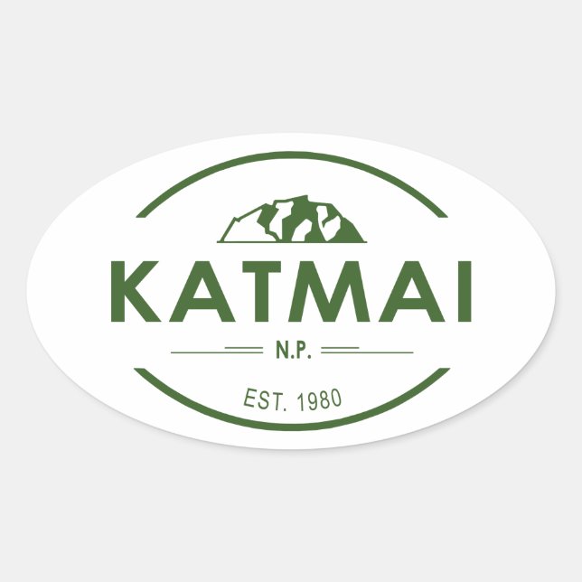 Katmai National Park Oval Sticker (Front)