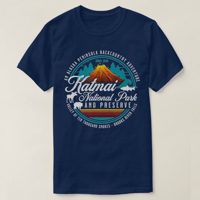Katmai National Park Preserve Alaska Bear Watching T-Shirt (Design Front)