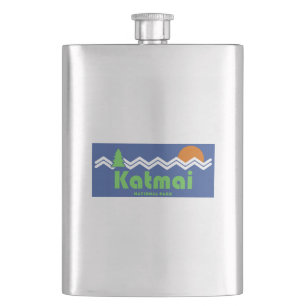 Katmai National Park Retro Hip Flask