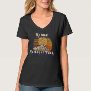 Katmai National Park Retro Mountain Sunset Styled T-Shirt