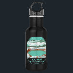 Katmai National Park Summit Crater Lake Alaska  532 Ml Water Bottle<br><div class="desc">Katmai vector artwork design. The Valley of Ten Thousand Smokes is an area of lava flows and ash formed by a massive volcanic eruption</div>