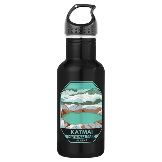 Katmai National Park Summit Crater Lake Alaska  532 Ml Water Bottle (Front)