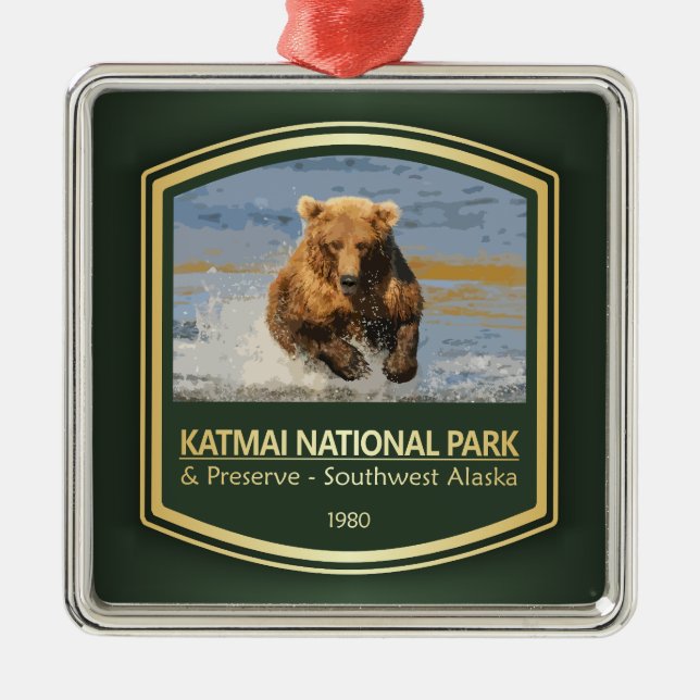 Katmai NP (PF1) Metal Tree Decoration (Front)