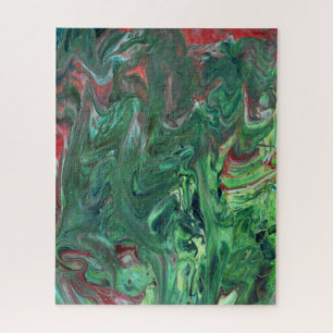 Katmandu 1 Wild Abstract Busy Green Puzzle