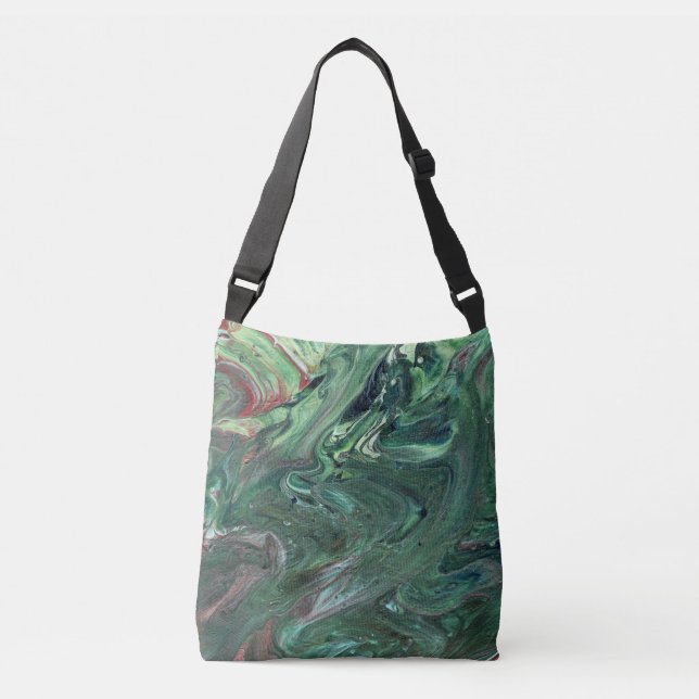 Katmandu 3 Mesmerising Green Abstract Tote Bag (Front)
