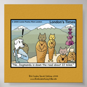 Katmandu & Dogmandu Cartoon Canvas Print