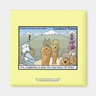 Katmandu & Dogmandu Cartoon Funny Magnet