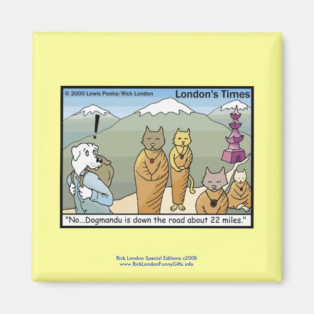 Katmandu & Dogmandu Cartoon Funny Magnet (Front)