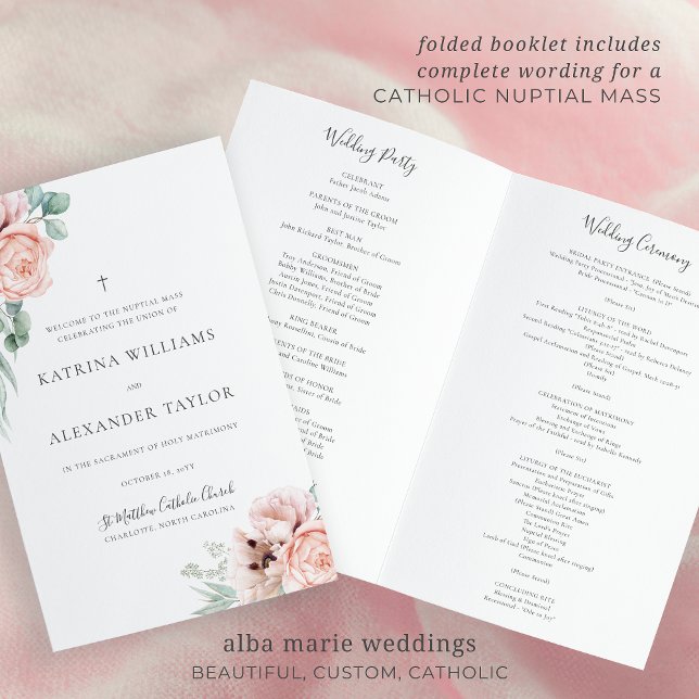 Katrina Catholic Wedding Mass Ceremony Program (Creator Uploaded)