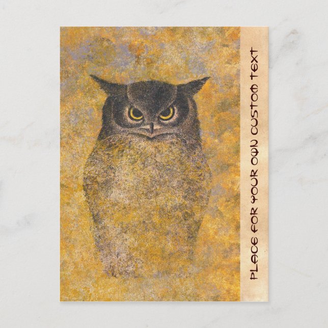 Katsuda Yukio Owl japanese oriental fine art Postcard (Front)