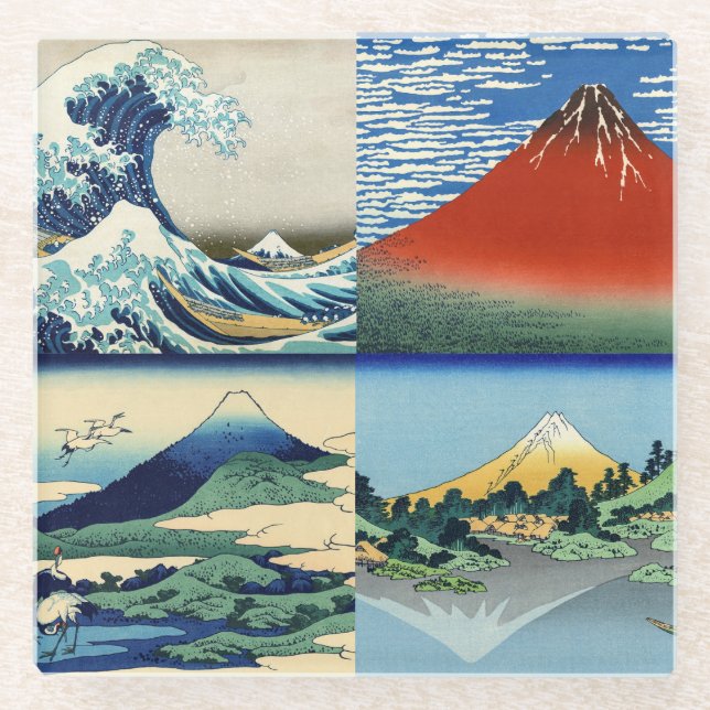 Katsushika Hokusai - 36 Views of Mount Fuji Glass Coaster (Front)