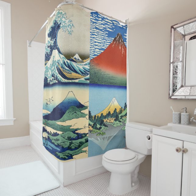Katsushika Hokusai - 36 Views of Mount Fuji Shower Curtain (In Situ)