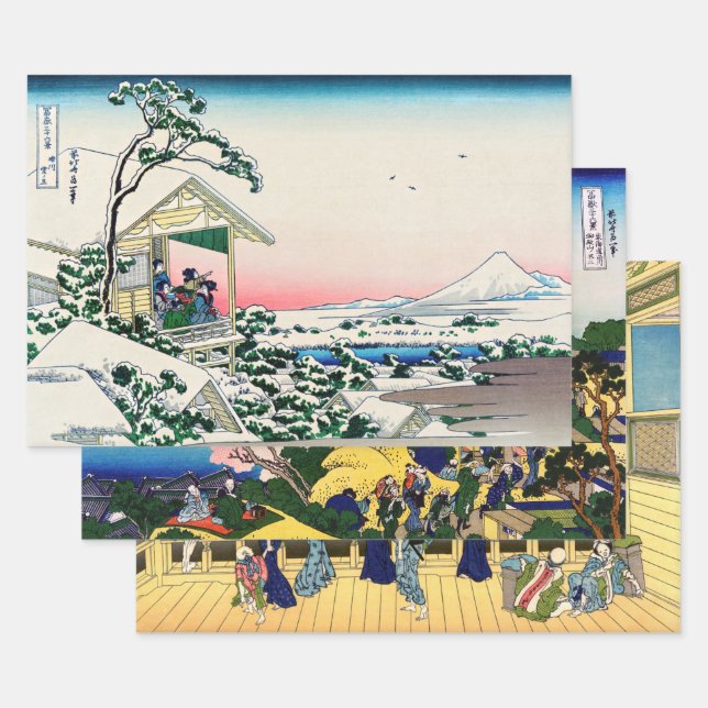 Katsushika Hokusai - 36 Views of Mount Fuji Wrapping Paper Sheet (Set)