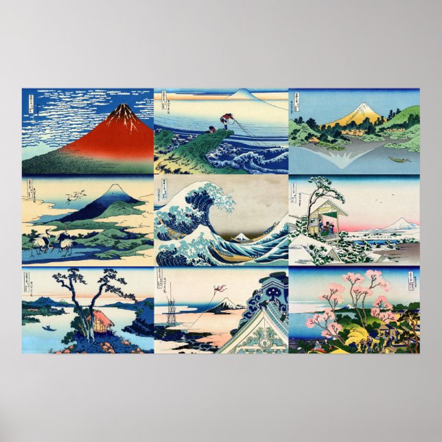 Katsushika Hokusai - 36 Views of Mt Fuji Selection Poster (Front)