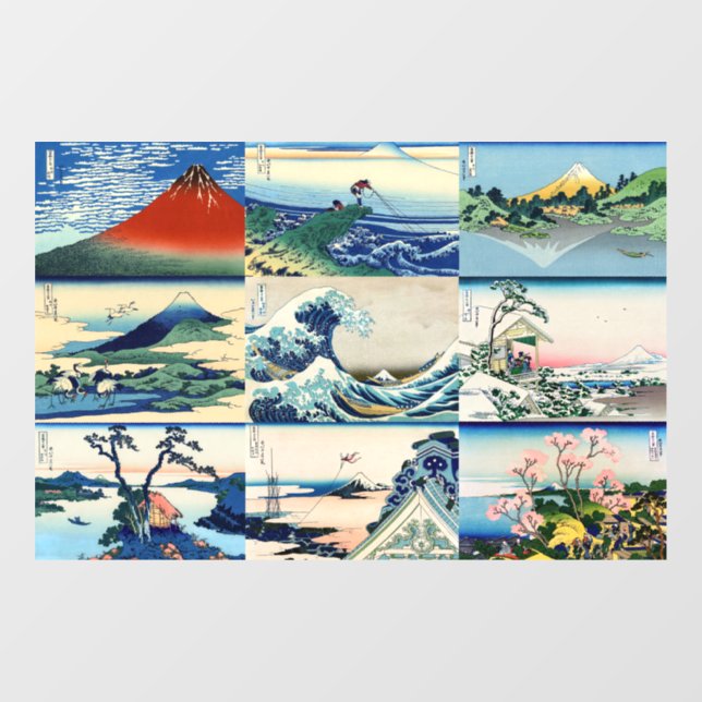 Katsushika Hokusai - 36 Views of Mt Fuji Selection Window Cling (Sheet)