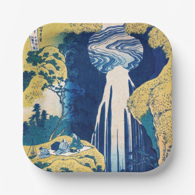 Katsushika Hokusai - Amida Falls Paper Plate (Front)