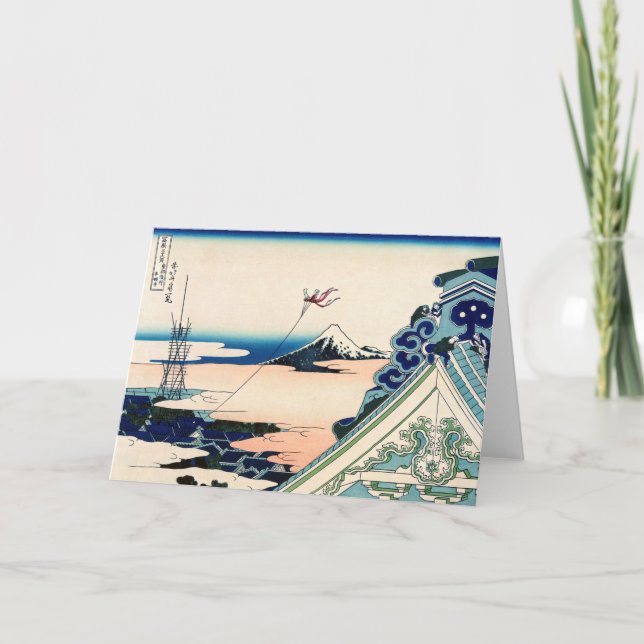 Katsushika Hokusai - Asakusa Honganji temple, Edo Card (Front)