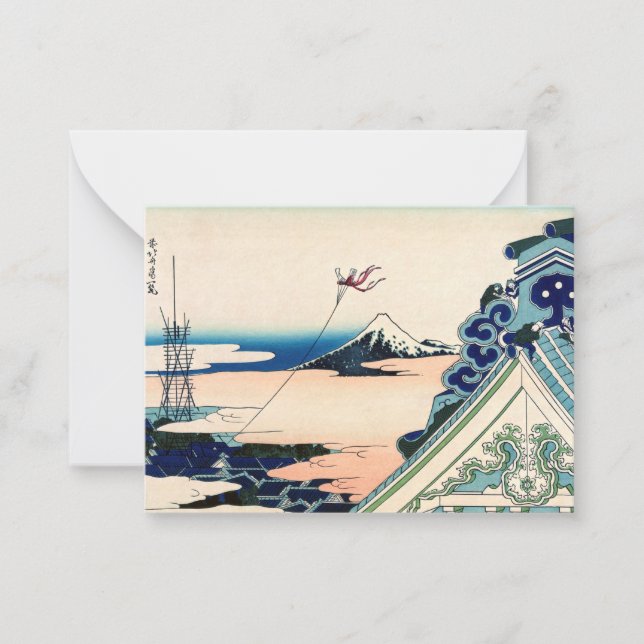 Katsushika Hokusai - Asakusa Honganji temple, Edo Card (Front)