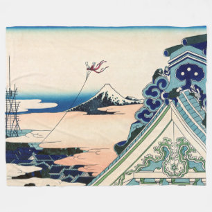 Katsushika Hokusai - Asakusa Honganji temple, Edo Fleece Blanket