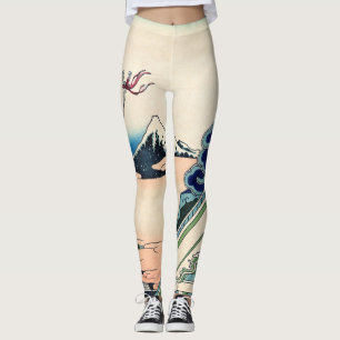 Katsushika Hokusai - Asakusa Honganji temple, Edo Leggings