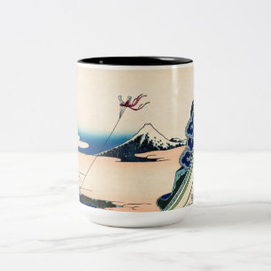Katsushika Hokusai - Asakusa Honganji temple, Edo Two-Tone Coffee Mug