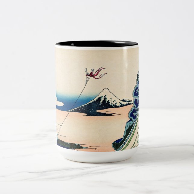 Katsushika Hokusai - Asakusa Honganji temple, Edo Two-Tone Coffee Mug (Center)