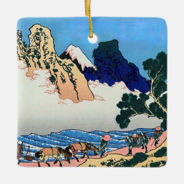 Katsushika Hokusai - Back of Fuji, Minobu river Ceramic Ornament (Front)