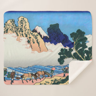 Katsushika Hokusai - Back of Fuji, Minobu river Sherpa Blanket