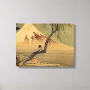 Katsushika Hokusai Boy Viewing Mount Fuji Canvas Print