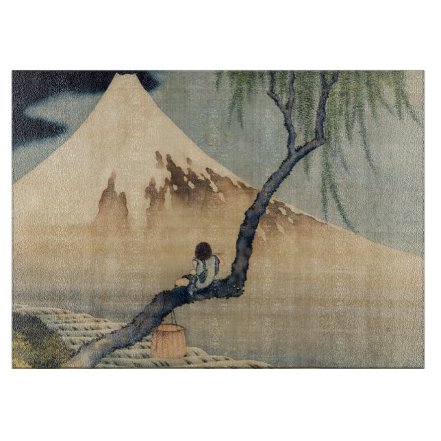 Katsushika Hokusai - Boy Viewing Mount Fuji Cutting Board (Front)